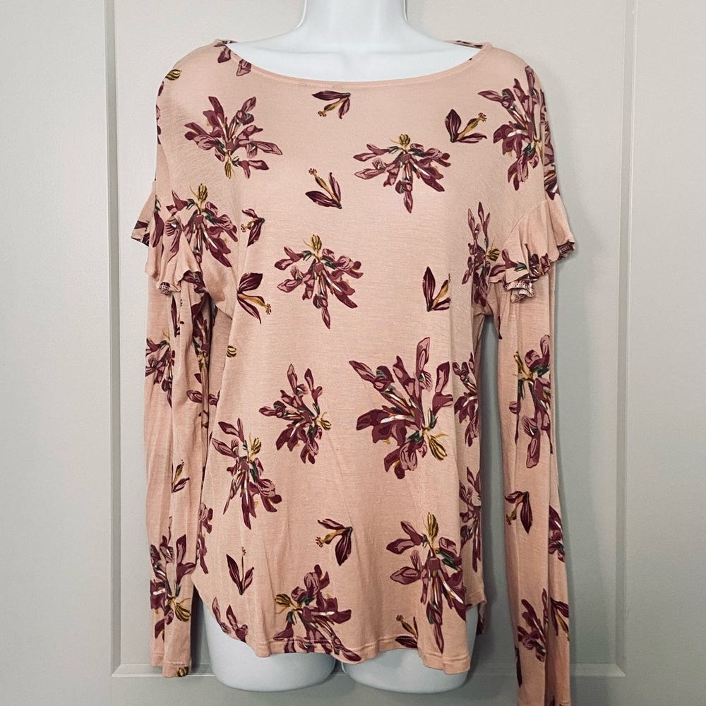H&M Blush Pink Floral Long Sleeved Top